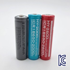 18650 배터리 리튬이온 3.7V 보호회로 충전지 건전지, 1개, 1개, 2600mAh