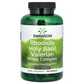 스완슨 홍경천 Rhodiola 홀리 바질 발레리안 3in1 포뮬러 180캡슐