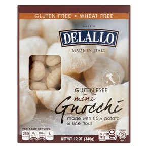 DeLallo Gluten Fee Potato & Rice Mini Gnocchi 12oz Box DeLallo 글루튼 프리 감자 & 라이스 미니 뇨키 12온스 상자 3, 340g, 3개