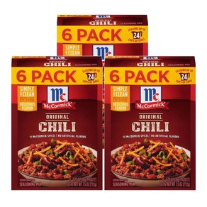 맥코믹 칠리 시즈닝 믹스 오리지널 6입 7.5oz(212g) 3팩 McCormick Chili Seasoning Mix Original