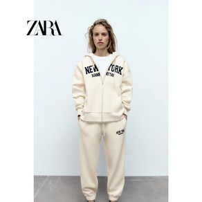 ZARA 자라 NEW YORK 자수 텍스 후드 기모트레이닝 세트