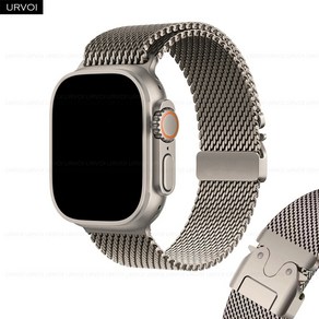 URVOI Milanese Loop for Apple Watch Ultra 2 band stainless steel strap for iWatch parachute buckle