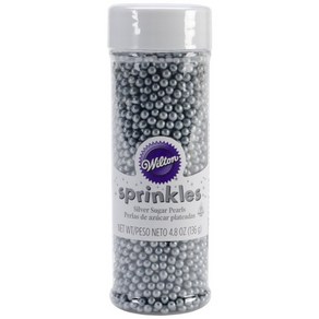 Wilton Spinkles 윌튼 스프링클 실버 슈가 펄 136g, 1개