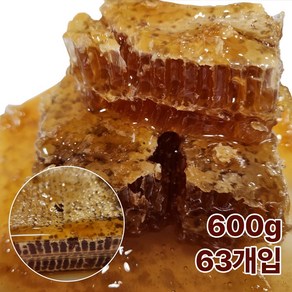 100% 천연 벌집꿀 500g 63개입 허니콤 고급 프리미엄 꿀 대량주문, 63개, 600g