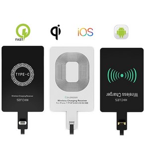 삼성 휴대폰용 무선 충전기 수신기 마이크로 USB C 타입 Qi 무선 충전기 패드 유도 어댑터 아이폰 5 5s 6 6s 7, 4.  -, 1개