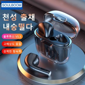 SOULBOOM 커널형 무선 블루투스 이어폰 방수 ENC 노이즈캔슬링 블루투스이어폰, 흰색