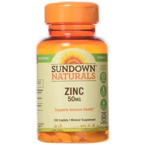 Sundown Zinc Gluconate 50Mg Caplets 100 ct Sundown 아연 글루코네이트 50Mg 캐플릿 100ct, 1개, 100정