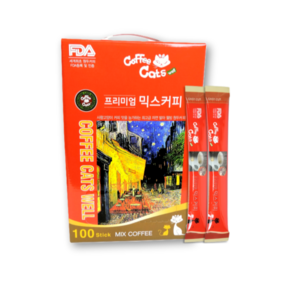 커피캣츠웰 프리미엄 발아커피 믹스커피 100개입, 100개, 1개입, 12g