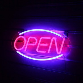 프롬아떼 오픈네온사인 OPEN LED 간판조명 개업간판 개업선물 영업중 네온보드, LED장식_OPEN, 1개