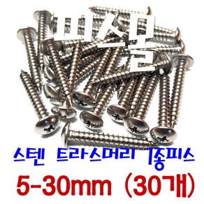 피스몰 나사 스텐 트라스1종피스 5-30mm (30개), 30개