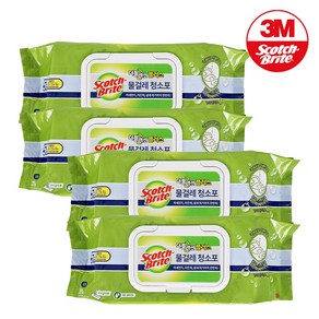 3M 스카치브라이트 물걸레 청소포 더블액션 대형 20매, 4개