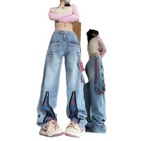 와와맘 WAWAMOM 키작녀청바지 여자통바지 나팔 빈티지청바지 FJZ12