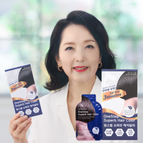 [인포벨]애드크로스 홈쇼핑 원스텝 슈퍼브 헤어칼라 장미화의 3분 염색약 렛미모 저자극 간편 샴푸형 염색 샴푸, 1개, 자연갈색