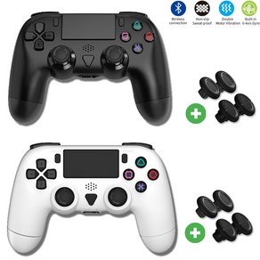 DOBE PS4 무선 컨트롤러 클론 플스4 듀얼쇼크4 호환 [스팀 PC유선 C타입 향상된배터리], 화이트