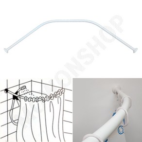 ㄱ자압축봉 ㄱ자 곡선 코너 샤워 커튼 봉 레일 행거커튼봉 욕실봉