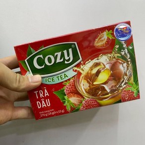 베트남 코지 딸기 아이스티 홍차 Cozy Stawbey Ice Tea 18팩x15g, 1개, 18개입, 15g