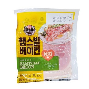 CJ 햄스빌 아침에 베이컨, 70g, 3개