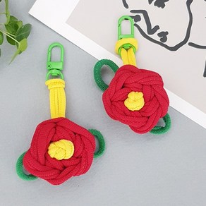 동백꽃 키링 만들기 양말목공예 DIY 세트 외국인 친구 선물 제주도 기념품 CA 시간 교재 업사이클링