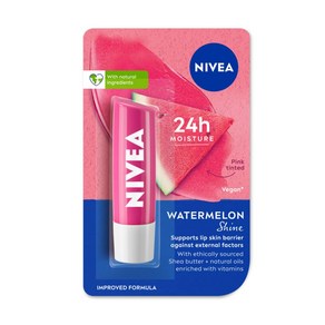 NIVEA Watermelon Shine 4.8g Lip Balm|24 H Melt in Moisture Formula|Natural Oils|Glossy Finish 4.8 g