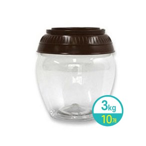 대원 PET 단지 항아리 플라스틱통 김치 고추장 저장병 (3kgx10개), 10개, 3kg