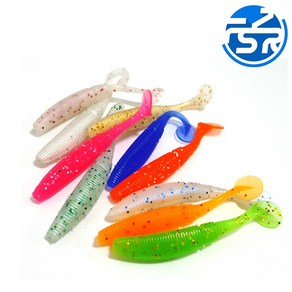 AfishLURE 축광 루어웜 5cm 15개입 볼락 우럭 전갱이, White, 1g