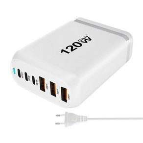 RUN기술 어댑터 멀티 충전기 USB 5포트 초고속 120-160W, 120w, 1개, 화이트