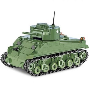 COBI 역사 컬렉션 2차 세계대전 셔먼 M4A1 탱크 그린 148 스케일, 1개