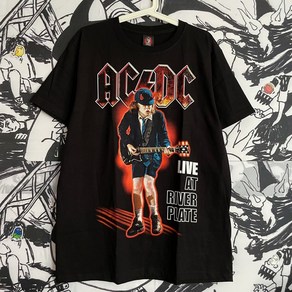 남자 프린팅 티셔츠 메탈티 락밴드티 AC/DC