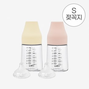 스펙트라 올셋 PA 젖병 160ml [1+1] S 젖꼭지 포함 신생아젖병 2개 구성, PA160(1+1)크림바닐라1+파우더핑크1