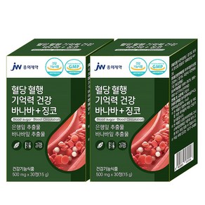 JW중외제약 혈당 혈행 기억력 건강 바나바 + 징코