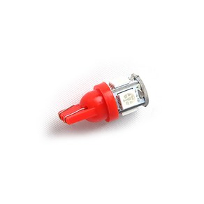 T10 LED 실내등 미등 트렁크 번호판등 5구 12V 24V, 빨간색12V, 1개