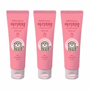 마이비 아기치약 2단계 3개 딸기향/망고향 (향선택), 50g