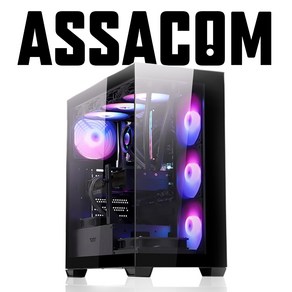 아싸컴 AMD 9700X/4070ti슈퍼 조립PC 게이밍컴퓨터 조립컴퓨터 본체 게임용 게이밍PC 배그 스팀 데스크탑, 블랙, (QHD/4K), 1TB, 64GB, Fee DOS