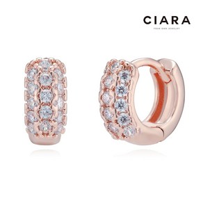 CIARA 14K Feaa 쓰리라인스톤 원터치 귀걸이(GoldPlated)