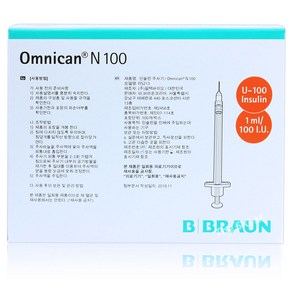 옴니칸N 인슐린 주사기 31G 8mm 1ml 100입, 1개, 100개입