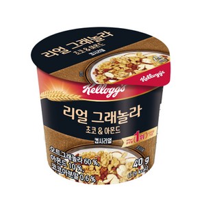 농심 리얼 그래놀라 초코 아몬드 씨리얼컵 40g x12개, 12개