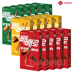 올따옴기획 롯데빼빼로 초코5개+아몬드5개+누드초코5개, 1세트