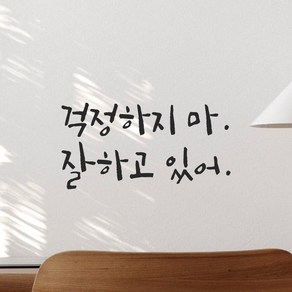 모노먼트 인테리어 포인트 그래픽 캘리그라피 레터링 스티커 - 걱정하지 마 잘하고 있어, LC-060, 연핑크