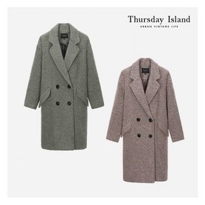 써스데이아일랜드 Thusday Island 더블 여밈 헤어리 코쿤 핏 코트(T218MCT239W) 253973