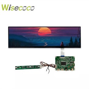 Wisecoco-12.6 정전식 휴대용 모니터 1920x515 터치 스크린 금속 케이스 Aida64 PC 팬 온도 RPI IPS LCD 디스플레이, 03 lcd and boad