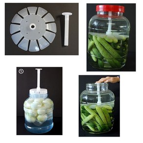 항아리누름판 김치누루미 용기누르미-원형 발효 절임, 1개