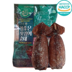 속초 속초중앙시장 누룽지오징어순대 꽉찬 오징어순대(통) 2미, 500g, 4봉