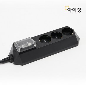 아이정 4000W 고용량 고전력 과부하 차단 정직한 멀티탭 3구 블랙 02-A., 1개, 5m, 과부하 블랙