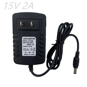 1PCS AC DC 어댑터 15 V 0.5A 1A 2A 3A 100 240V 변환기 전원 볼트 충전기 EU 미국 플러그, [01] DC PLUG 5.5-2.5MM, [02] 15V 1A, [01] EU