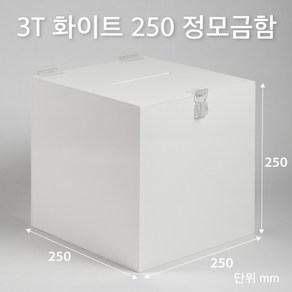 조이사인 정사각 모금함 투표함 아크릴상자 매장/진열용품, 정모금함 250*250/3T 화이트 [J2503DW]