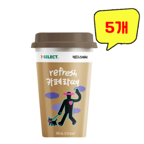 헬로맨 카페라떼 컵커피, 5개, 320ml