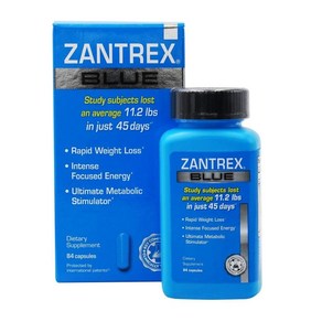 Zantex Blue - 체중 감소 보충 알약 감량 감소를 위한 식이 보충제 보조제 에너지 및 84개수, 84개(1팩), 1개, 84정