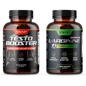 Snap Supplements Testo Booste + L-Aginine 2 Poducts, 2개, 90정