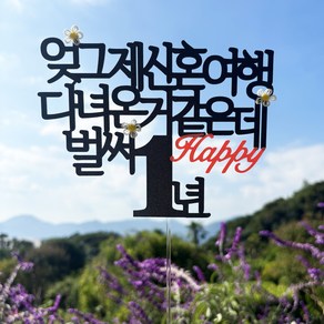 스프링데일 결혼 기념일 1주년 케이크 여행 토퍼, 1개