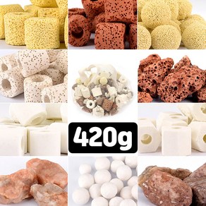 엄마의쇼핑 어항 수질 정화 여과재 혼합 420g 어항 레이아웃 바닥재 여과제, 여과재10종420g, 1개